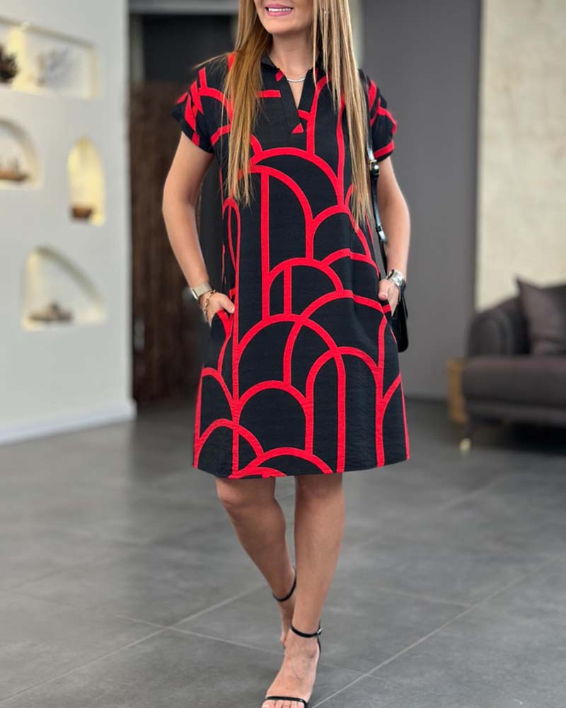 Lina Graceful Printed Shirt Dress