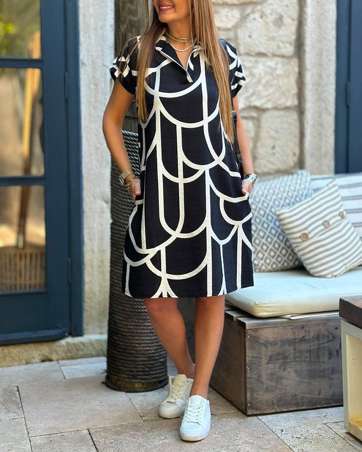 Lina Graceful Printed Shirt Dress