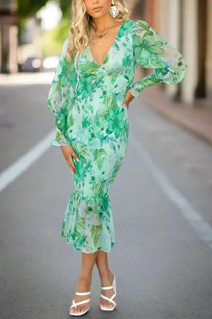 Cathy Mae Romantic Ruffle Midi Dress