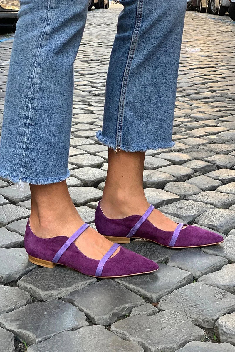 LIVIA | PURPLE STRAP FLATS