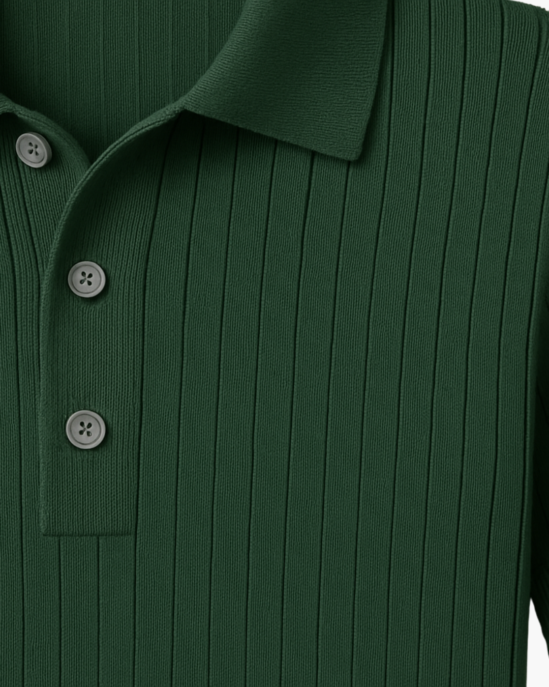 Felix – Comfortable Knit Polo with Graphite Accent