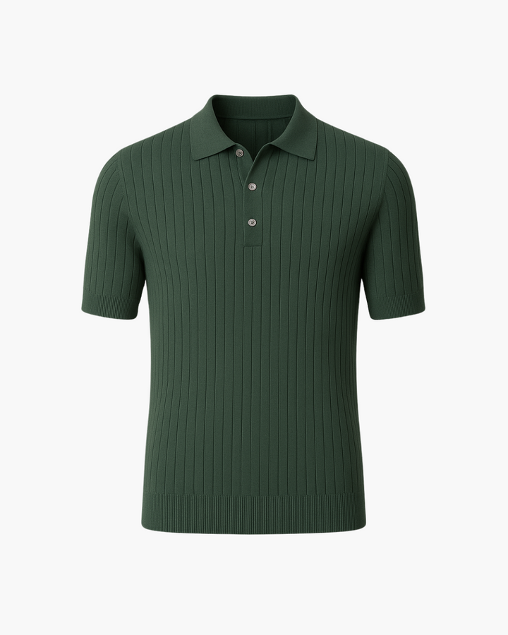 Felix – Comfortable Knit Polo with Graphite Accent