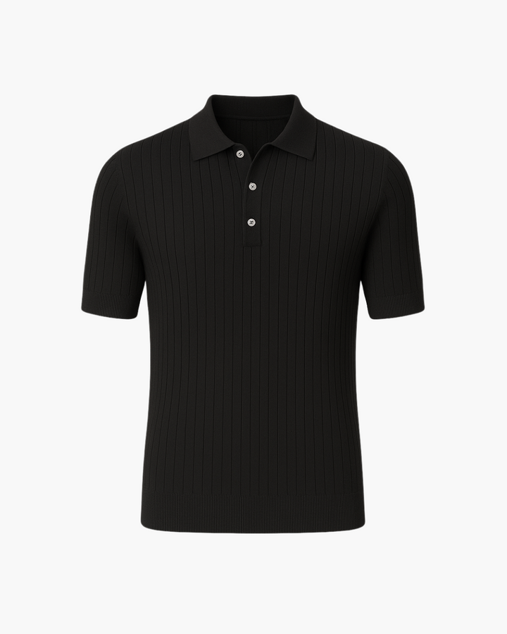Felix – Comfortable Knit Polo with Graphite Accent