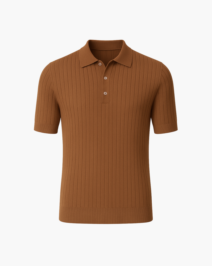 Felix – Comfortable Knit Polo with Graphite Accent