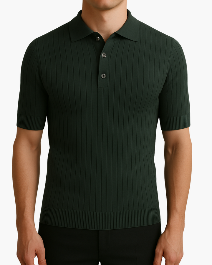 Felix – Comfortable Knit Polo with Graphite Accent