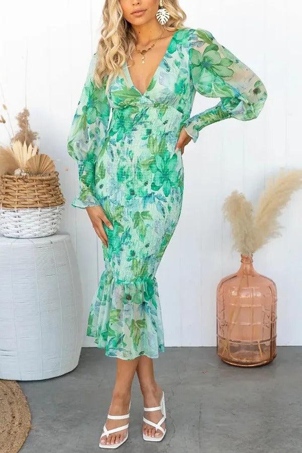 Cathy Mae Romantic Ruffle Midi Dress