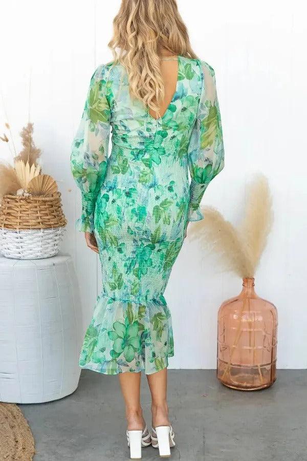Cathy Mae Romantic Ruffle Midi Dress
