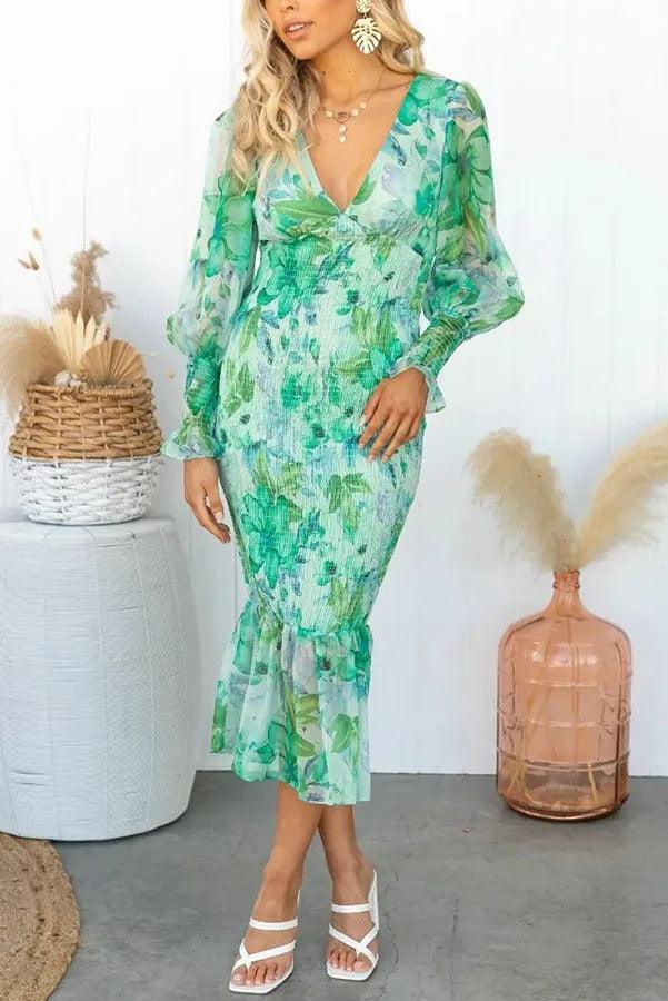 Cathy Mae Romantic Ruffle Midi Dress