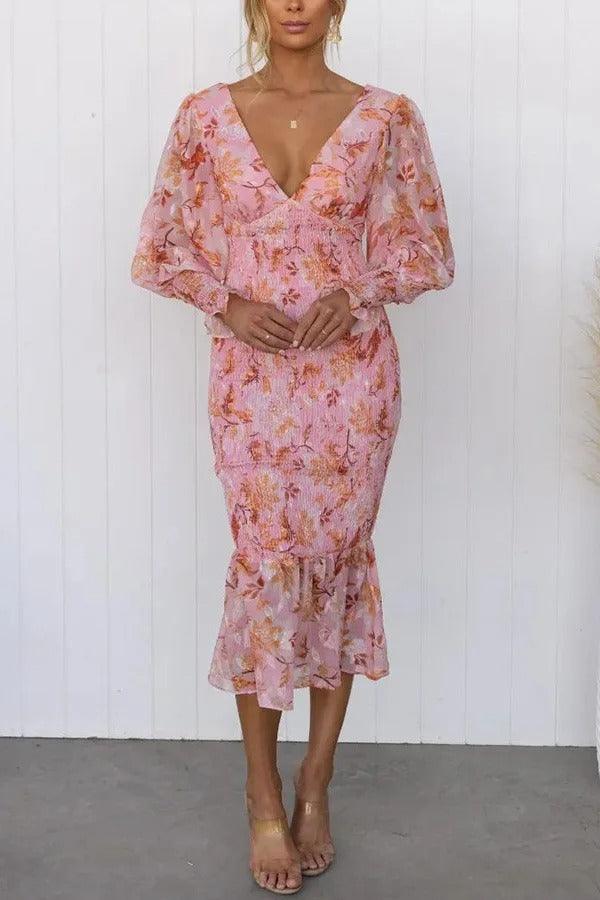 Cathy Mae Romantic Ruffle Midi Dress