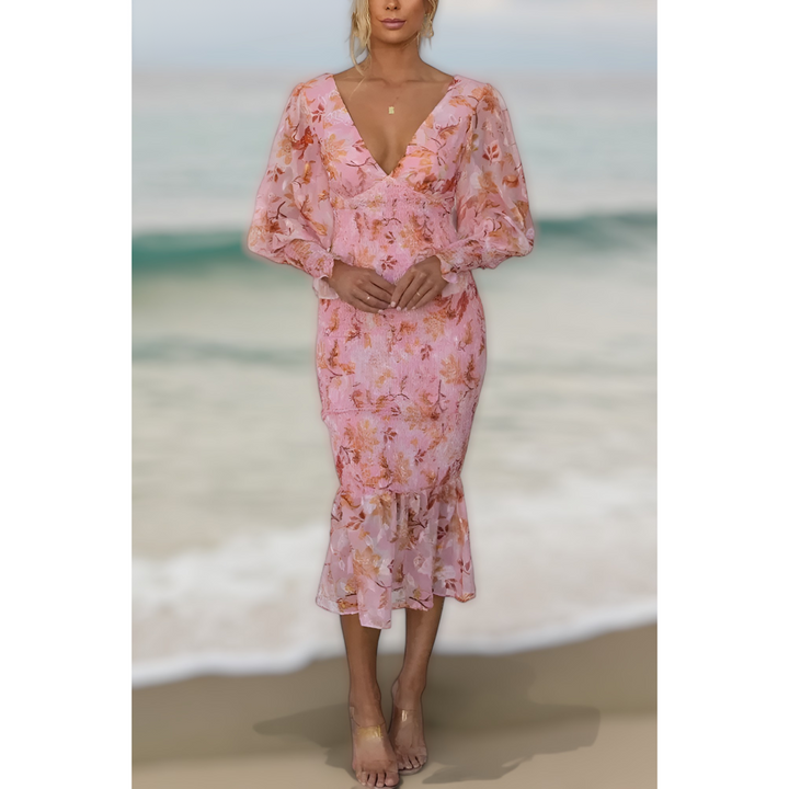 Cathy Mae Romantic Ruffle Midi Dress
